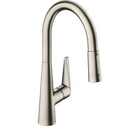 Hansgrohe Talis M51 - Miscelatore monocomando 200 per lavello, con doccetta estraibile, simil inox 72813800