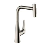 hansgrohe Talis Select M51 Miscelatore cucina monocomando 300, doccetta estraibile, 2 getti, sBox, acciaio inox, 73867800