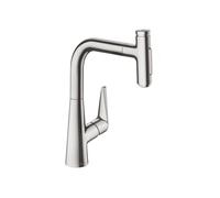 hansgrohe Talis M51 mitigeur monocommande de cuisine 220, douchette coulissante, 2 jets, sBox, 73868800, 73868800, Colorazione: Finitura in acciaio inox