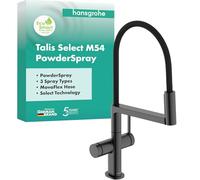 hansgrohe Talis Select M54 PowderSpray - Rubinetto da cucina con doccetta e bocca flessibile 360°, Semi-Pro, Miscelatore cucina, 3 tipi di getto e altezza bocca 210 mm, cromo nero spazzolato, 72861340