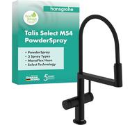 hansgrohe Talis Select M54 PowderSpray - Rubinetto da cucina con doccetta e bocca flessibile 360°, Semi-Pro, Miscelatore cucina con 3 tipi di getto e altezza bocca 210 mm, nero opaco, 72861670