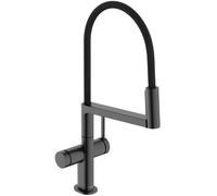 hansgrohe Talis Select M54 rubinetto da cucina, estraibile, orientabile, 72861340, Talis Select M54 nero cromato spazzolato [Rubinetti da Cucina]