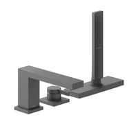 hansgrohe Tecturis E rubinetto bordo vasca, miscelatore monocomando, 73443340, Tecturis E nero cromato spazzolato [Rubinetteria Bagno > Rubinetteria Vasca]