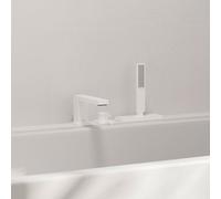 hansgrohe Tecturis E miscelatore monocomando per bordo vasca, 3 fori, sporgenza 206 mm, incl. accessori e scatola, 2 utenze, 73443, Colorazione: Bianco opaco