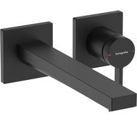 hansgrohe Tecturis E miscelatore monocomando per lavabo, da incasso, sporgenza 225 mm, scarico a scomparsa, EcoSmart+, 73051, Colorazione: nero opaco