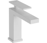 hansgrohe Tecturis E - Rubinetto per lavabo senza scarico, Miscelatore lavabo risparmio idrico (EcoSmart) con altezza bocca 117 mm, bianco opaco, 73011700