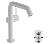 hansgrohe Tecturis S robinetterie de lavabo 210 Fine CoolStart, avec bec pivotant et vidage Push-Open, EcoSmart, 73360700, 73360700, Colorazione: Bianco opaco