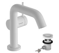 hansgrohe Tecturis S Mitigeur monocommandé pour lavabo 110 Fine CoolStart économe en eau+, saillie 130 mm, 73323700, 73323700, Colorazione: Bianco opaco