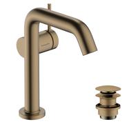 hansgrohe Tecturis S robinetterie de lavabo monocommande 150 Fine CoolStart, EcoSmart+, avec vidage Push-Open, portée 139mm, 73340140, 73340140, Colorazione: Bronzo spazzolato