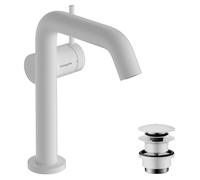 hansgrohe Tecturis S robinetterie de lavabo monocommande 150 Fine CoolStart, EcoSmart+, avec vidage Push-Open, portée 139mm, 73340700, 73340700, Colorazione: Bianco opaco