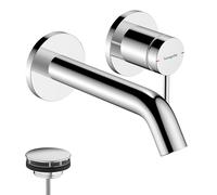 hansgrohe Tecturis S robinetterie de lavabo monocommande encastrée pour montage mural, EcoSmart+, portée 165mm, 73350000, 73350000, Colorazione: cromo