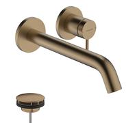 hansgrohe Tecturis S robinetterie de lavabo monocommande encastrée pour montage mural, EcoSmart+, portée 225mm, 73351140, 73351140, Colorazione: Bronzo spazzolato