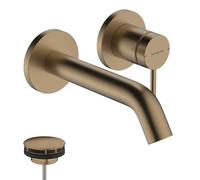 hansgrohe Tecturis S robinetterie de lavabo monocommande encastrée pour montage mural, EcoSmart+, portée 165mm, 73350140, 73350140, Colorazione: Bronzo spazzolato