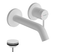 hansgrohe Tecturis S : robinetterie de lavabo monocommande, modèle encastré pour montage mural, EcoSmart+, portée 165 mm, 73350700, 73350700, Colorazione: Bianco opaco