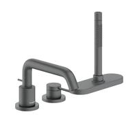 hansgrohe Tecturis S rubinetto bordo vasca, miscelatore monocomando, 73447340, Tecturis S nero cromato spazzolato [Rubinetteria Bagno > Rubinetteria Vasca]