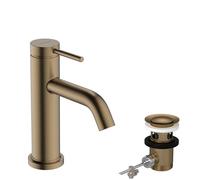 hansgrohe Tecturis S Mitigeur monocommandé pour lavabo 80 CoolStart économiseur deau+, saillie 108 mm, 73302140, 73302140, Colorazione: Bronzo spazzolato
