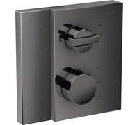 hansgrohe Thermostat de bord AXOR dissimulé avec vanne d'arrêt, taille diamant, 46751330, 46751330, Colorazione: Cromo nero lucido