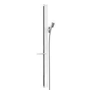 hansgrohe Unica E asta saliscendi, con flessibile doccia, con ripiano, 27640400, Unica E; Unica bianco/cromo [Rubinetteria Bagno > Doccette / Supporti]