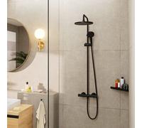 hansgrohe Vernis Blend système de douche, 240 1jet, avec thermostat, économie deau, noir mat, 26428670, 26428670