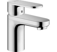 hansgrohe Vernis Blend Mitigeur monocommandé pour lavabo 100 avec alimentation en eau isolée et vidage à tirette chrome, saillie 108 mm, 71571000, 71571000
