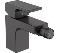 hansgrohe Vernis Shape miscelatore monocomando per bidet con scarico, sporgenza 124 mm, 71211, Colorazione: Nero opaco