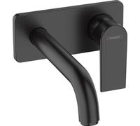 hansgrohe Vernis Shape Mitigeur monocommandé pour lavabo encastré pour montage mural avec bec 20,5 cm, saillie 207 mm, 71578670, 71578670, Colorazione: Nero opaco