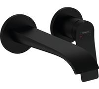 hansgrohe Vivenis Miscelatore monocomando lavabo ad incasso a parete con bocca di erogazione 19,5 cm, nero opaco, 75050670