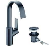 hansgrohe Vivenis, Mitigeur monocommandé pour lavabo 210 avec bec pivotant et vidage à tirette, saillie 139 mm, 75030340, 75030340, Colorazione: Cromo nero spazzolato