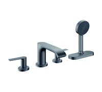 hansgrohe Vivenis, robinetterie de plage de baignoire 4 trous avec boîte à flexible (sBox), 75444340, 75444340, Colorazione: Cromo nero spazzolato