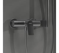 hansgrohe Vivenis rubinetto doccia esterno con miscelatore, 75623340, Vivenis nero cromato spazzolato [Rubinetteria Bagno > Rubinetteria Doccia]