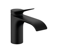 Hansgrohe Vivenis, miscelatore monocomando per lavabo 80 senza scarico, sporgenza 133 mm, 75012, Colorazione: Nero opaco - 75012670