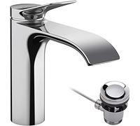 hansgrohe Vivenis, Mitigeur monocommandé pour lavabo 110 avec vidage à tirette, saillie 146 mm, 75020000, 75020000, Colorazione: cromo