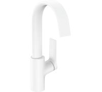 Hansgrohe Vivenis, miscelatore monocomando per lavabo 210 con bocca girevole senza scarico, sporgenza 139 mm, 75032, Colorazione: bianco opaco - 75032700