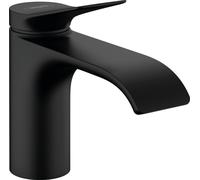 Hansgrohe Vivenis, miscelatore monocomando per lavabo 80 con scarico, sporgenza 133 mm, 75010, Colorazione: Nero opaco - 75010670