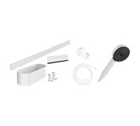 hansgrohe WallStoris set doccia con asta e mensola, 3 tipi di getto, 24291700, WallStoris bianco opaco [Rubinetteria Bagno > Set Doccia]