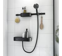 Hansgrohe WallStoris - Set doccetta 105, 3 getti, termostatico e accessori per bagno, nero opaco 24250670
