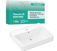 hansgrohe Xanuia Q lavabo, avec trou pour robinet, avec trop-plein, 600x480mm, SmartClean, blanc, 61010450, 61010450