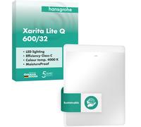 Hansgrohe Xarita Lite Q specchio, illuminazione LED orizzontale, 600x30x700mm, interruttore a parete, 54957, Colorazione: Bianco opaco