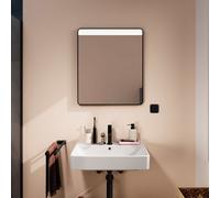 hansgrohe Xarita Lite Q miroir, éclairage LED horizontal, 600x30x700mm, interrupteur mural, 54957670, 54957670, Colorazione: nero opaco