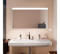 Hansgrohe Xarita Lite Q specchio, illuminazione LED orizzontale, 1200x30x700mm, interruttore a parete, 54960, Colorazione: Bianco opaco