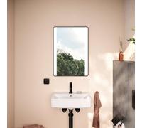 Hansgrohe Xarita Lite Q specchio, illuminazione LED laterale, 500x30x700mm, interruttore a parete, 54961, Colorazione: nero opaco