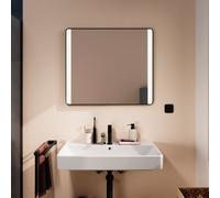 Hansgrohe Xarita Lite Q specchio, illuminazione LED laterale, 800x30x700mm, interruttore a parete, 54963, Colorazione: nero opaco