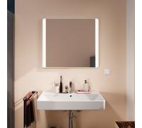 Hansgrohe Xarita Lite Q specchio, illuminazione LED laterale, 800x30x700mm, interruttore a parete, 54963, Colorazione: Bianco opaco