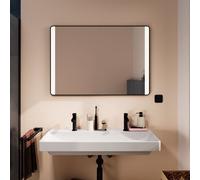 Hansgrohe Xarita Lite Q specchio, illuminazione LED laterale, 1000x30x700mm, interruttore a parete, 54964, Colorazione: nero opaco