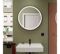 Hansgrohe Xarita Lite S specchio, illuminazione LED rotonda, 700x30x700mm, interruttore a parete, 54966, Colorazione: nero opaco