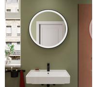hansgrohe Xarita Lite S miroir, éclairage LED rond, 700x30x700mm, capteur IR, miroir chauffant, 54979670, 54979670, Colorazione: nero opaco