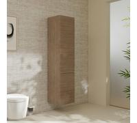 hansgrohe Xelu Q Armoire mi-haute, 400x350x1650, 2 portes, charnières à gauche, 3 étagères en verre, 54137700, 54137700, Colorazione: Mobili Rovere Natura/Maniglia Bianco Opaco
