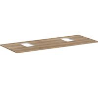 hansgrohe Xelu Q console con 2 aperture, 1360x550, per lavabo da appoggio, con foro per rubinetto, 54125, Colorazione: Natura di quercia