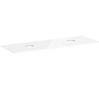 hansgrohe Xelu Q Console avec 2 découpes rondes, 1560x550, pour vasque à poser, sans trou pour robinet, 54119050, 54119050, Colorazione: Bianco lucido
