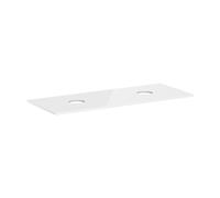 hansgrohe Xelu Q Console avec 2 découpes rondes, 1360x550, pour vasque à poser, sans trou pour robinet, 54118050, 54118050, Colorazione: Bianco lucido